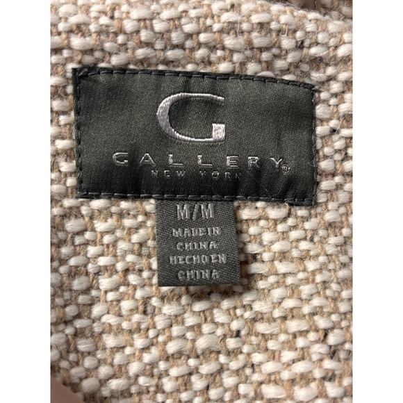 Gallery New York Oatmeal Tweed Coat Button Front Medium NWT - Picture 6 of 9